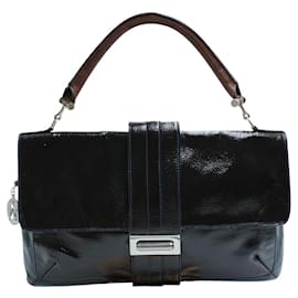 Lanvin-Dark Brown Heroine-Patent Leather Shoulder Bag -Brown