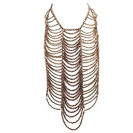 Brunello Cucinelli gestufte Halskette mit bronzefarbenen Kristallperlen Metallisch Bronze