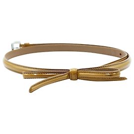 Prada Thin Mustard Patent Leather Belt Yellow