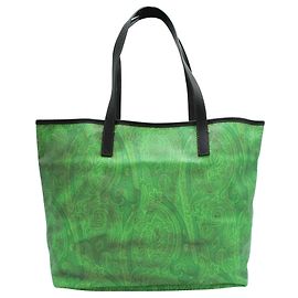 Etro Green Print Tote Bag Green