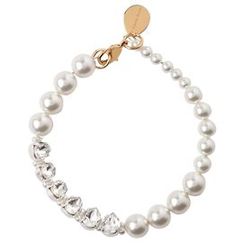 Simone Rocha Bracciale di perle e cristalli Bianco