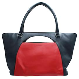 JW Anderson-Navy Blue and Red Leather Tote-Red
