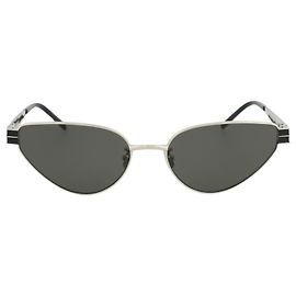 Saint Laurent Cat Eye-Frame Metal Sunglasses Silvery Metallic