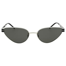 Saint Laurent-Cat Eye-Frame Metal Sunglasses-Silvery,Metallic