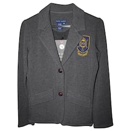 Ralph Lauren-Grey Blazer with Logo-Grey