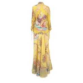 Roberto Cavalli-Roberto Cavalli 2003 runway skirt & shirt in yellow silk print-Yellow