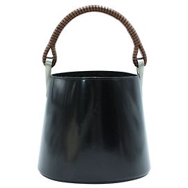Kenzo Black Leather Vintage Bucket Bag Black