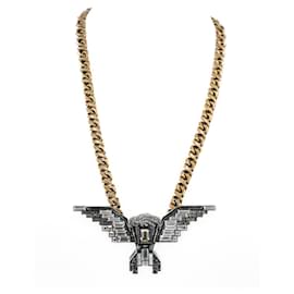 Lanvin-Collar Lanvin con águila en cristales-Metálico