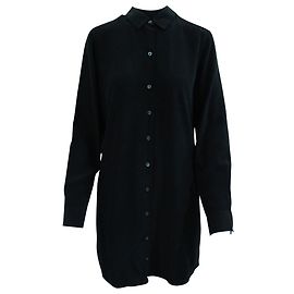Equipment Hemdkleid aus schwarzer Seide Schwarz