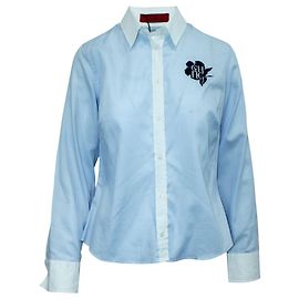 Carolina Herrera Camicia bianca e blu pastello Blu