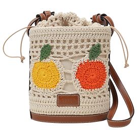 Staud Borsa a secchiello Anita Fruit all'uncinetto in tela multi Multicolore