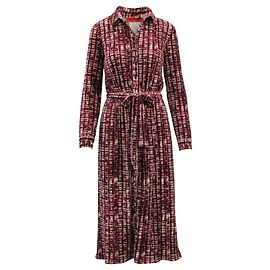 Max & Co Dunkelrosa kariertes Midikleid aus Samt Pink