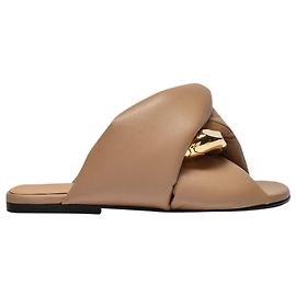 JW Anderson Sandálias Flat Twist em Couro Bege Bege