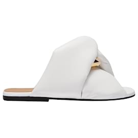 JW Anderson-Flat Twist Sandals in White Leather-White