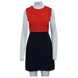 Céline-Red and Navy Blue Dress-Red