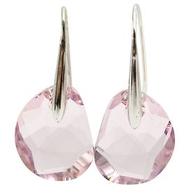 Swarovski Pink Crystal Drop Earrings Pink