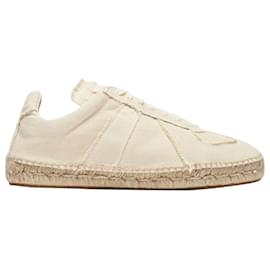 Maison Martin Margiela-Replica Espadrille Sneakers in White Canvas-White