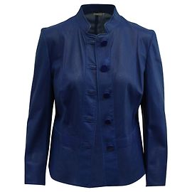 Giorgio Armani Jaqueta de couro azul elétrica Azul