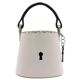 Kenzo Bolsa Bucket Vintage Rosa Pastel com "buraco de chave" Rosa