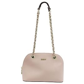 Dkny Bolsa de ombro rosa pastel com corrente Rosa