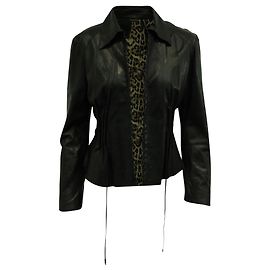 Roberto Cavalli Giacca di pelle nera Nero