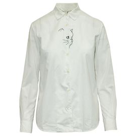 Paul & Joe Sister Camicia bianca con ricamo gatto Bianco