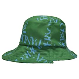 JW Anderson-Asymetric Bucket Hat in Green Canvas-Green