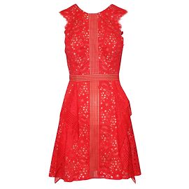 Bcbg Max Azria Mini vestido de encaje rojo Roja
