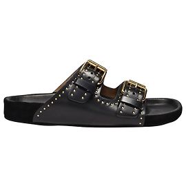 Isabel Marant Lennyo Sandalen aus schwarzem Leder Schwarz