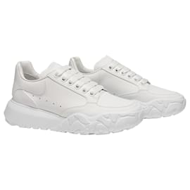 Alexander Mcqueen-Sneakers Court in Pelle Bianca-Multicolore