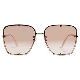 Alexander Mcqueen Gafas de sol Inyección Marrón Dorado Metálico