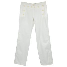 Pantalón marinero Dolce & Gabbana de algodón blanco Blanco