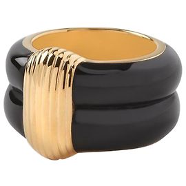 Aurelie Bidermann Katt Ring in Black Bakelite Black