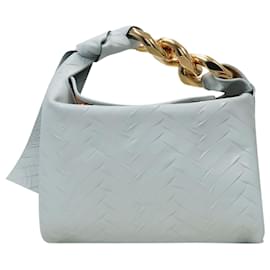JW Anderson-Small Chain Hobo in Blue Leather-Blue