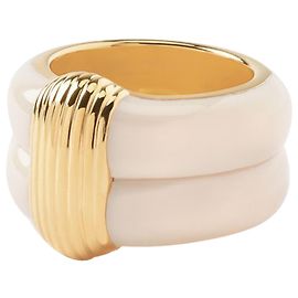 Aurelie Bidermann Katt Ring in White Bakelite White