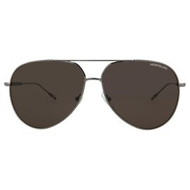 Montblanc Gafas de sol de metal estilo aviador Plata Metálico