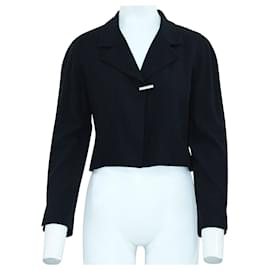 Chanel-Vintage Classic Black Short Blazer-Black