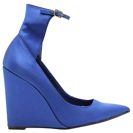 Burberry Elektrische blaue Satin-Heels Blau