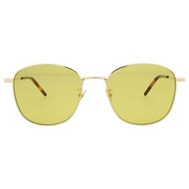 Saint Laurent Occhiali da sole rotondi in metallo D'oro Metallico