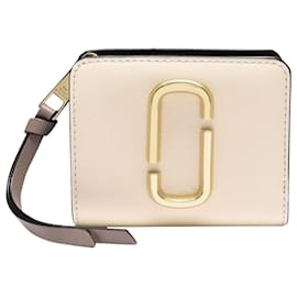 Marc Jacobs Mini Compact Wallet in White Leather White