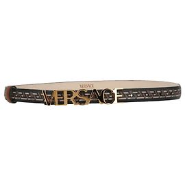 Versace Ceinture à logo monogramme La Greca Multicolore