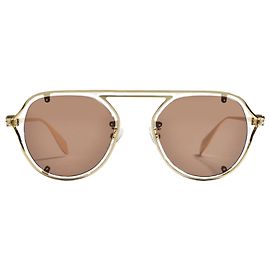 Alexander Mcqueen Gafas de sol en inyección de oro Dorado Metálico