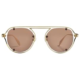 Alexander Mcqueen-Sunglasses in Gold Injection-Golden,Metallic