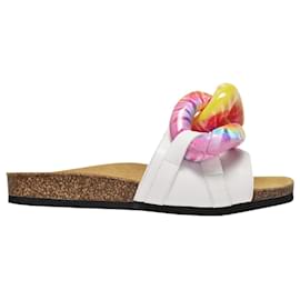 JW Anderson-Chain Slides in White Leather-Multiple colors