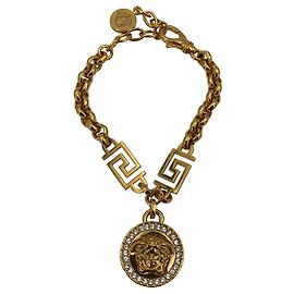 Pulseira Versace Icon Medusa em corrente dourada com cristais Dourado Metálico