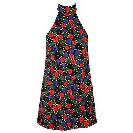 Saint Laurent Mini robe brodée colorée à col licou avec poches Autre