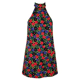 Saint Laurent-Halter Neck Colorful Embroidered Mini Dress with Pockets-Other