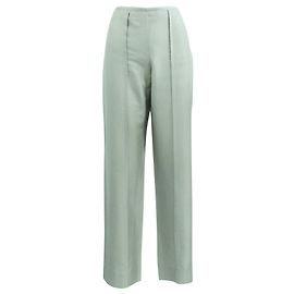 Giorgio Armani Pantaloni in seta a gamba larga grigio chiaro Grigio