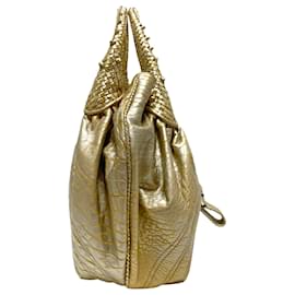 Fendi-Fendi Gold Spy Leather Handbag-Golden