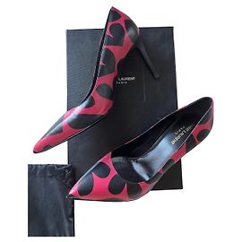Saint Laurent Black Leather Heels Size 40 Black